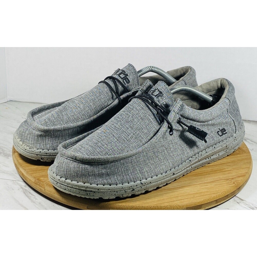 Hey Dude Wally Stretch Steel Gray Men's Slip On Casual Shoes US 13